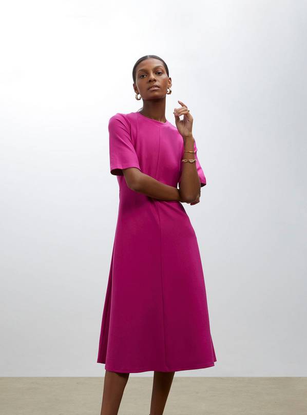 FINERY Fuchsia Pink Ioana Midi Dress - 20